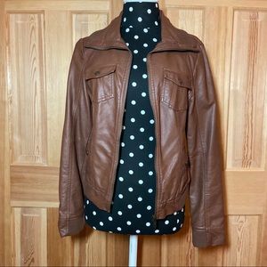 Vegan Leather Aviator Jacket